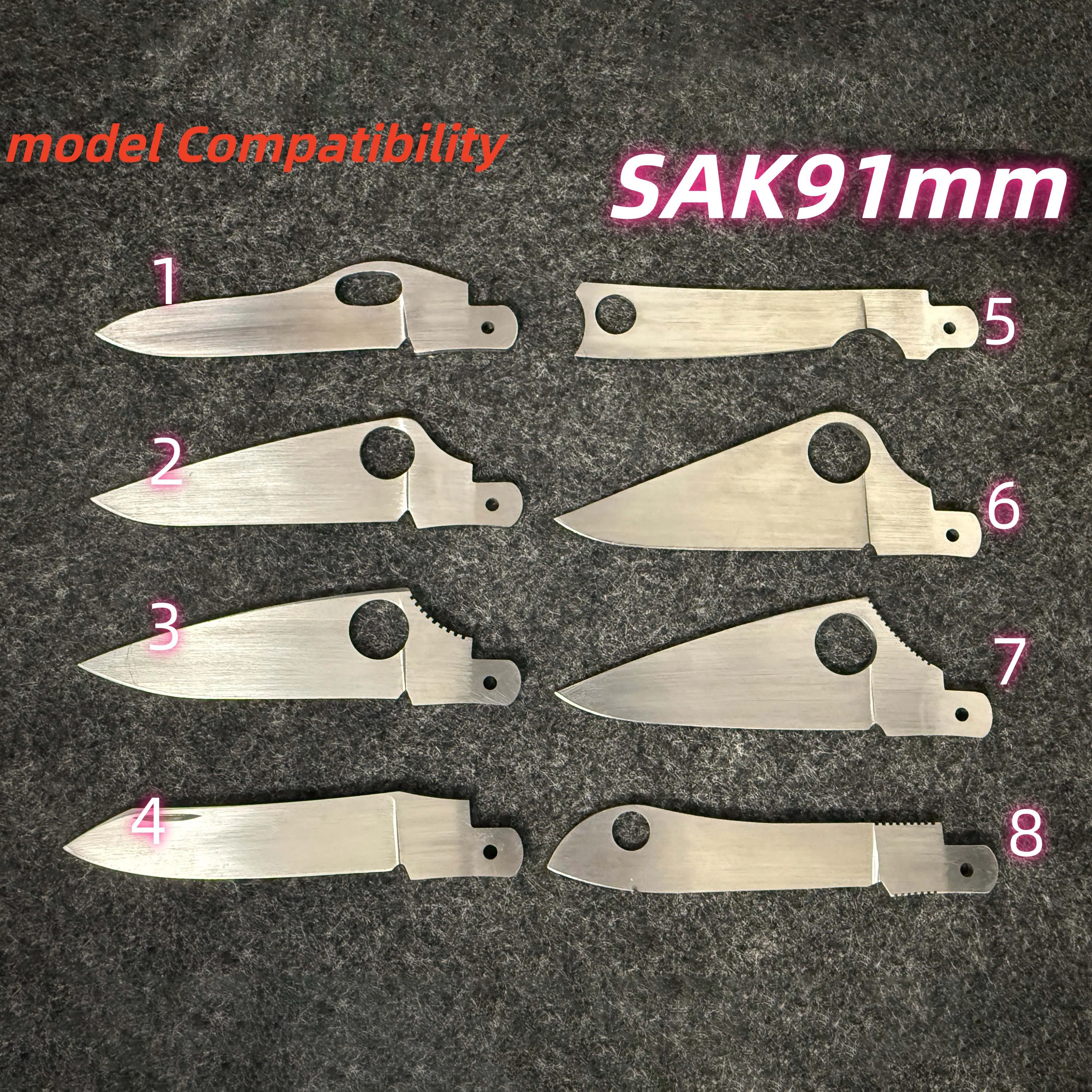 

8 стилей, ручная работа, сталь VG10, модификация, запасная часть, лезвие для 91 мм Victorinox, швейцарский армейский нож, аксессуары SAK, DIY MOD