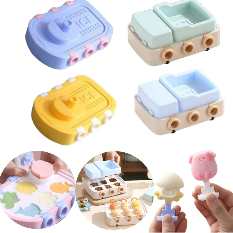

Creative Kitchen Small Boat Cake Cooking Silicone Ice Mold Diy Children's Homemade Ice Cream Mold Popsicle Mold Grid Ice Box