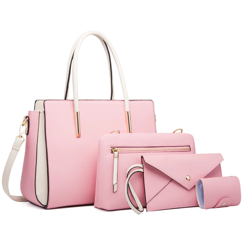 TRAVEASY 2024 Designer Bags Luxury 4 Pcs Set Women's Shoulder Bag Candy Color Hard PU Leather Elegant Ladies Purses and Handbags