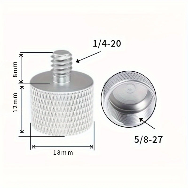 8-teiliges Mikrofonständer-Gewindeadapter-Set 1/4, 3/8 Stecker auf 5/8 Buchse Mikrofonständer-Befestigungsschraubenadapter – Detail 9