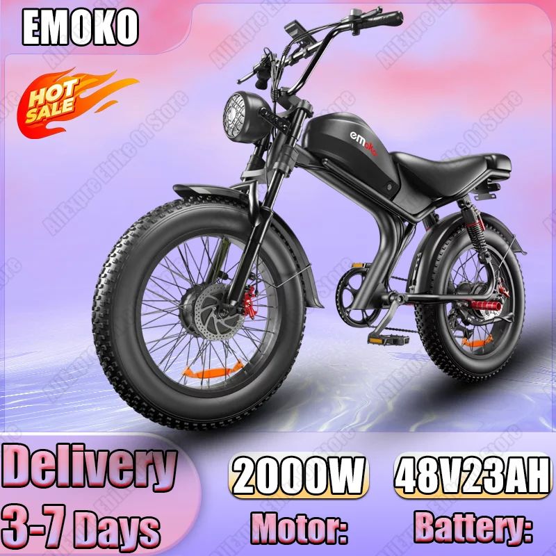 2000W motore bicicletta elettrica 48 v23ah batteria al litio bici elettrica freno idraulico moto 20*4 pollici Fat Tire Mountain E-Bike