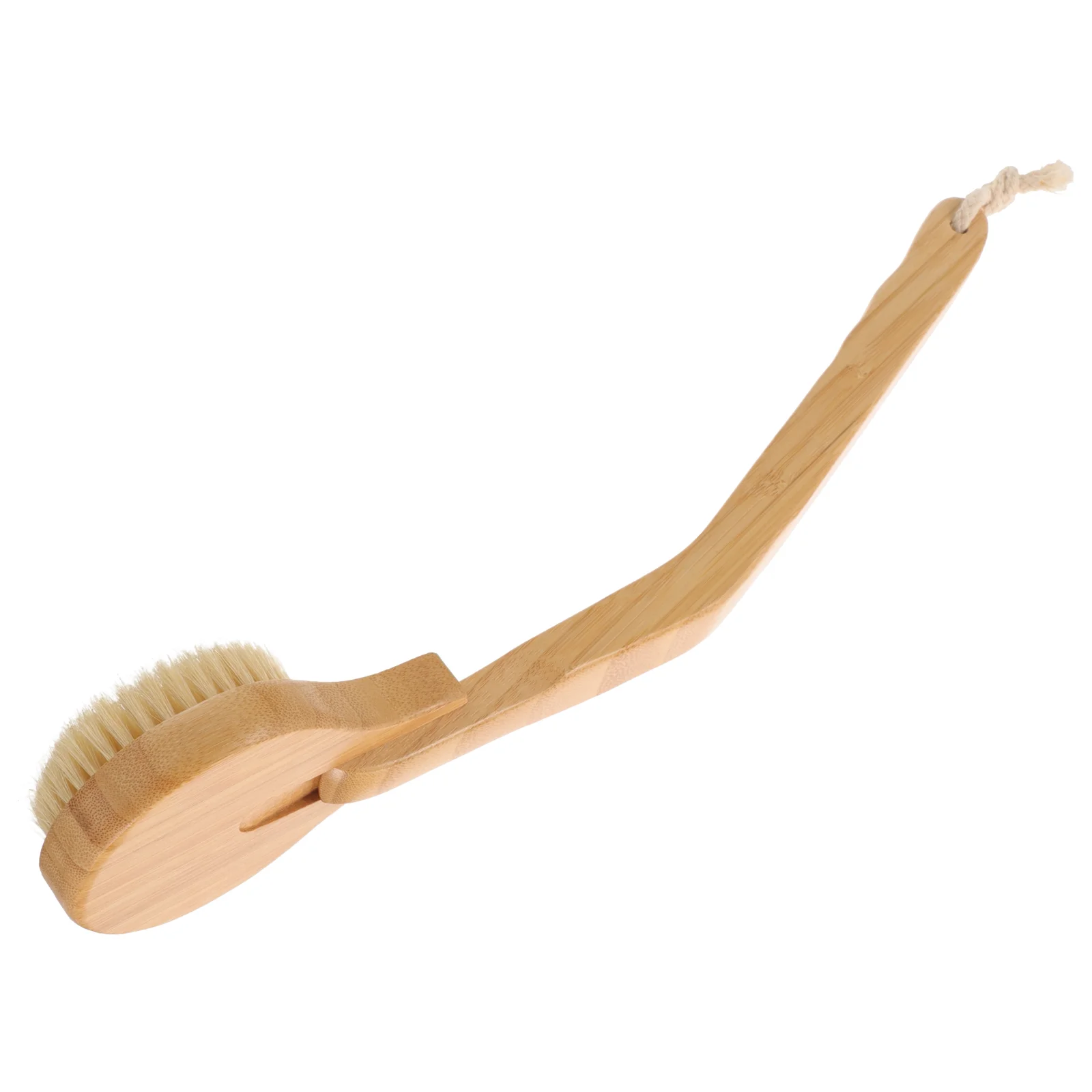 Handle Shower Body Brush Exfoliating Back Scrubber Shower Curved Long Handle Bamboo Body Brush Natural Bristles Elderly