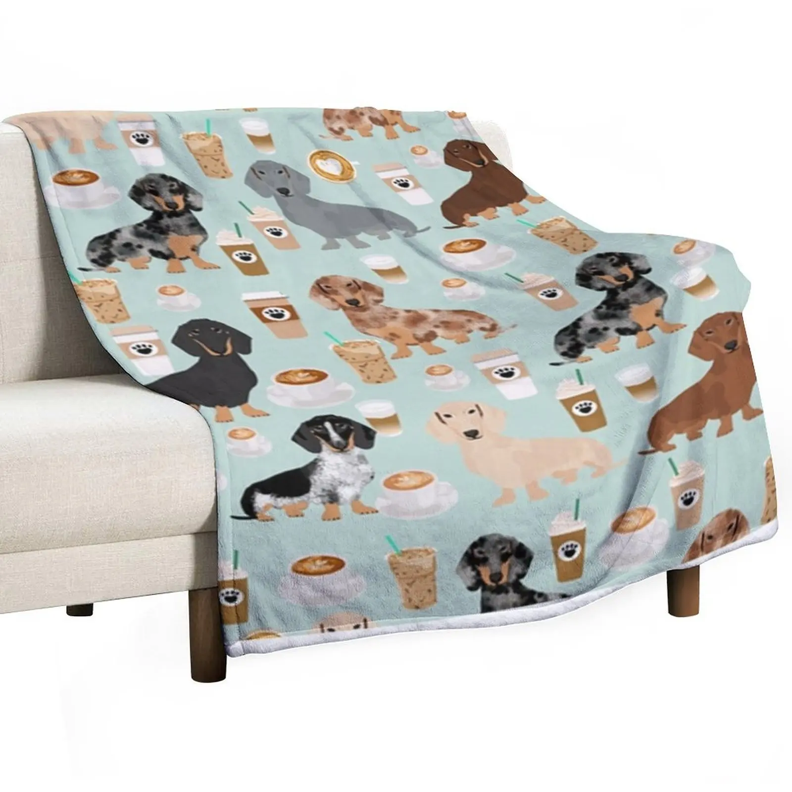 

Dachshund Dog cartoon funnylunch Throw Blanket Comforter Bed covers Decorative Sofas bed plaid Blankets