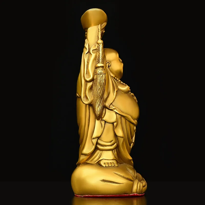 Pure Copper Ruyi Big Belly Maitreya Smiling Buddha Decoration Ingot Statue Living Room Car Opening Gift