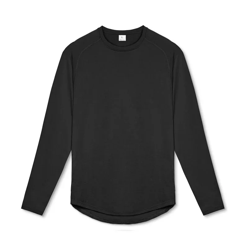 New Gym Brand Mens Korean Clothing Fitness Casual Clothing Fitness Breathable Cool Fashion Long Sleeve Slim Sporting Tshirt