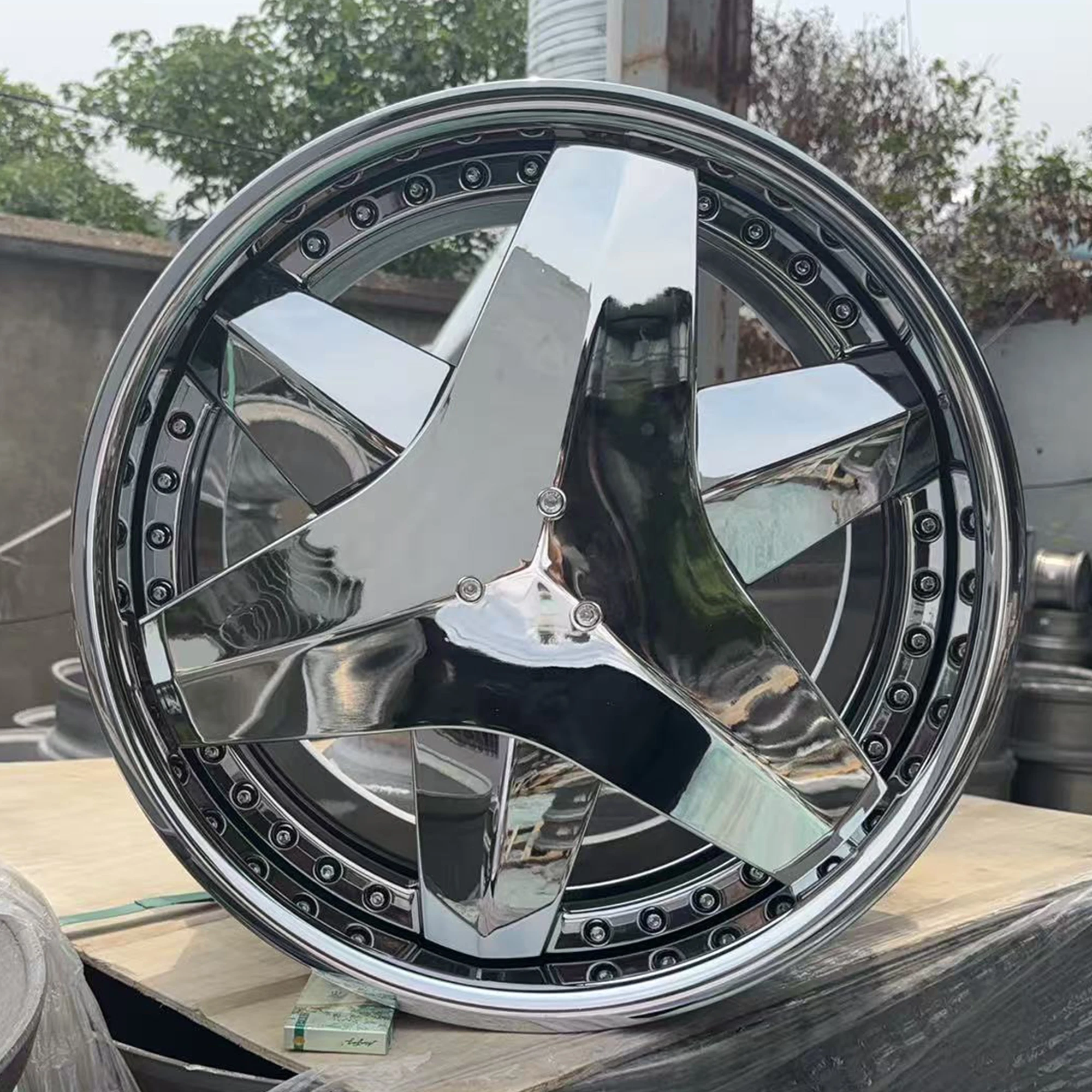 Viaol New Chromed Blade Shape Forged Racing Car Rims Chrome 5x120 5x114.3 5x112 17 18 19 20 21 22 Inch for M2 M3 330i S550