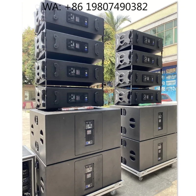 Dual 12 Inch Two-Way Active Line Array Speaker, Universal Indoor Outdoor Professional Audio Equipment for Stage Live Shows