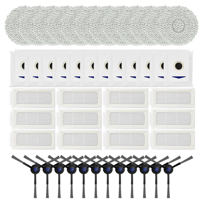 

ABBZ-Compatible For Ecovacs Deebot T30 Pro/T30 Pro Omni/T30 Max Side Brush Heap Filter Mop Cloth Dust Bag Replacement