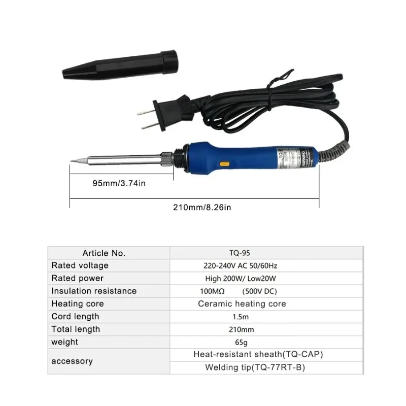 Japan GOOT TQ-95 Electric Soldering Iron Input Voltage 220~240V Fast Thermal Power Adjustable 20/200W Welding Tool