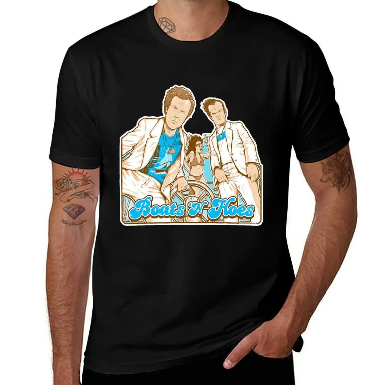 

Prestige Worldwide Funny Cool Boats and Hoes Movie Quote Boats and Hoes Step Brothers T-Shirt anime t shirts oversize T-Shirt