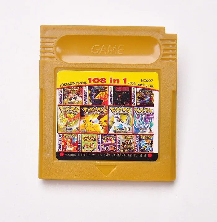 GB GBC GBA 결합 카드 마리오 메모리 카드, 61/108 In 1 비디오 게임 카트리지 클래식 카드 게임 영어 버전 수집