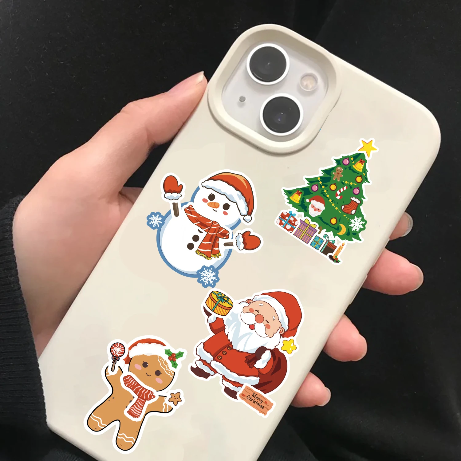 8 قطعة عيد الميلاد الكرتون الوجه تغيير ملصق الكولاج الإبداعية الكرتون الغيتار الهاتف الغيتار جدار الأمتعة القرطاسية ملصقات