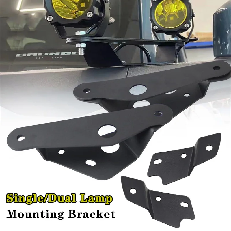 

Single/Dual Lamp Side Pillar Mounting Brackets A-Pillar Spot Work Light Mounting Brackets Steel for Ford Bronco 2021 2022