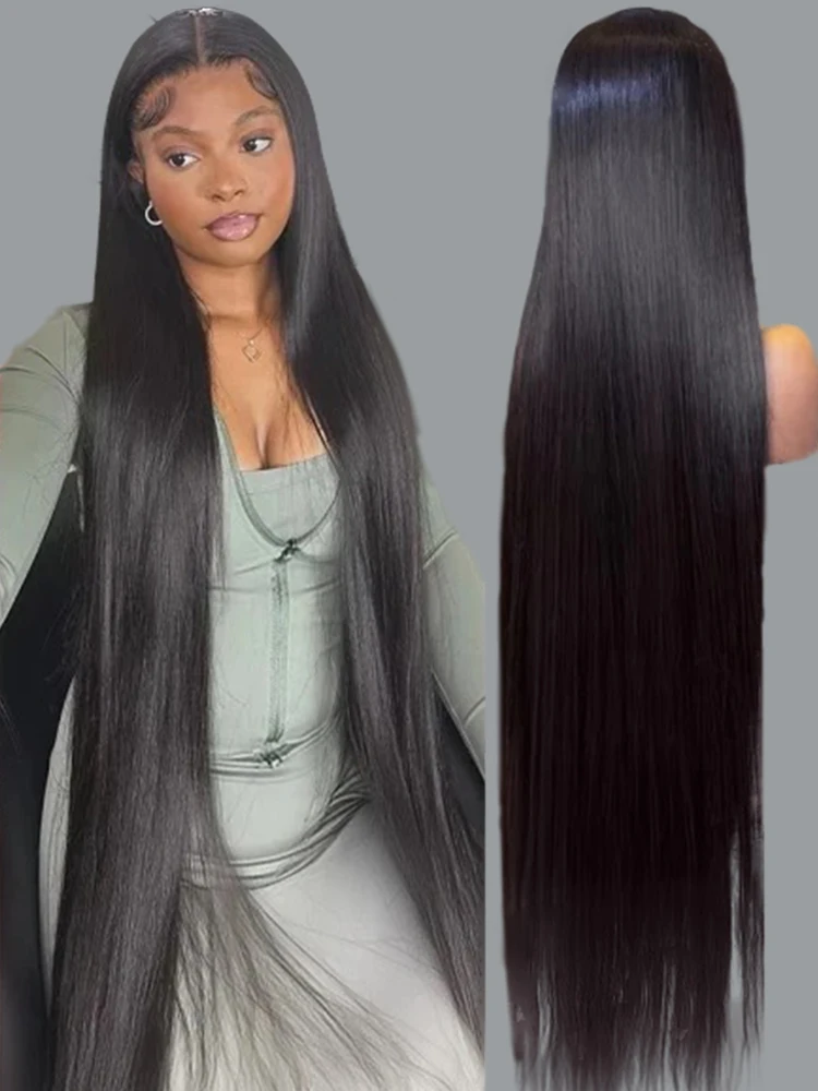 30 40Inches Hd Lace Wig 13x6 Human Hair Bone Straight Lace Frontal Wigs 250% Density Brazilian Human Hair Wigs For Women on Sale