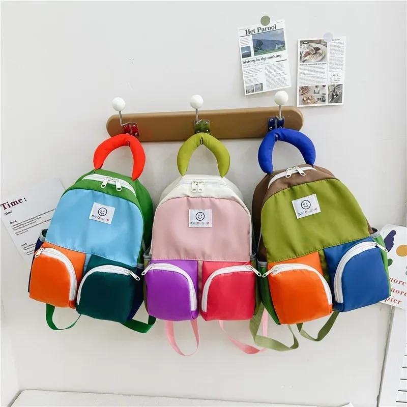 New Children's Backpack Cute Smiling Face Kindergarten Small Book Bag for Boys and Girls