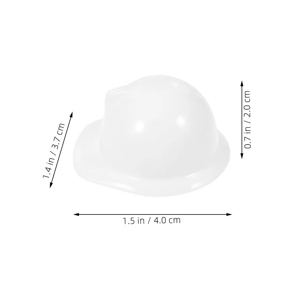 40Pcs Plastic Mini Helmets Reusable Safety Caps for Craft Projects Party Favors Cake Decorations Tiny Construction Hats