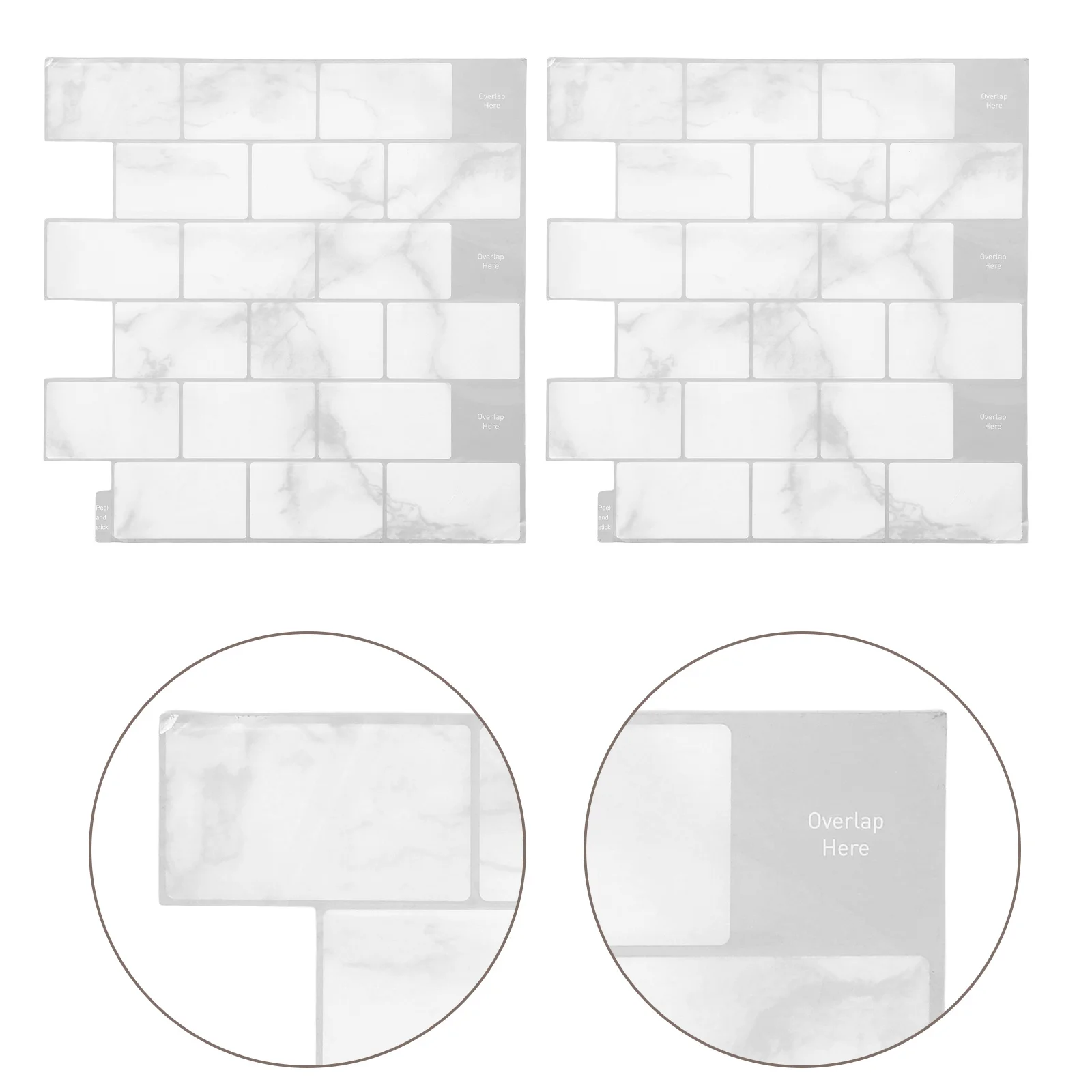 

3D Gel Waterproof Self Adhesive Tile Stickers Light Grey Peel Stick Wallpaper For Kitchen Bathroom Laundry Room Wall