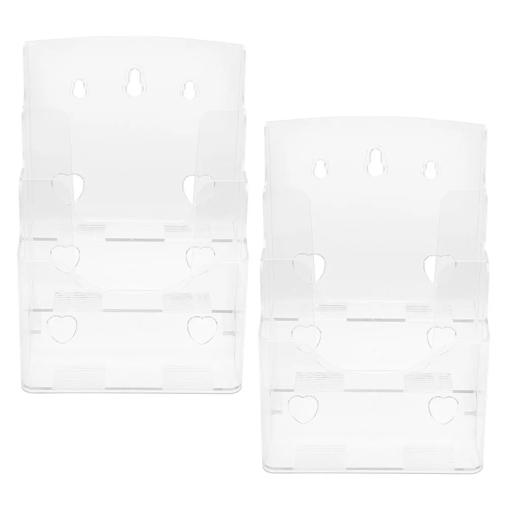 

2Pcs Data Display St Clear Acrylic Paper Holder for Desk Magazine Menu Brochure Document ganizer Storage Rack Practical Design