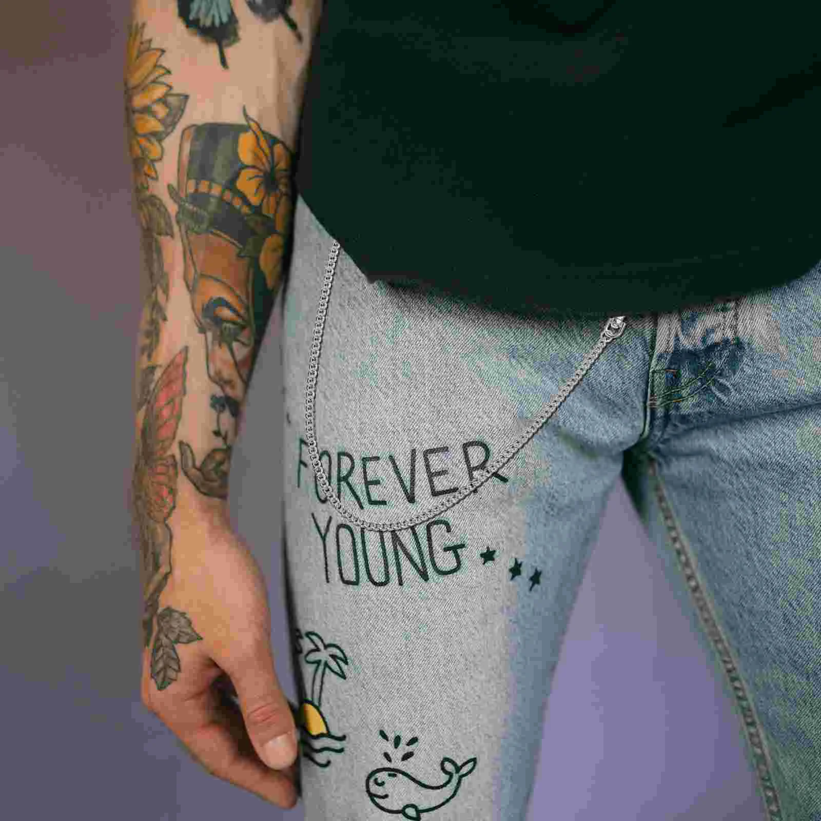 Hand Chain Wallet Men's Trouser Jeans Plus Size Belts Metal Waistcoat Trousers Pants