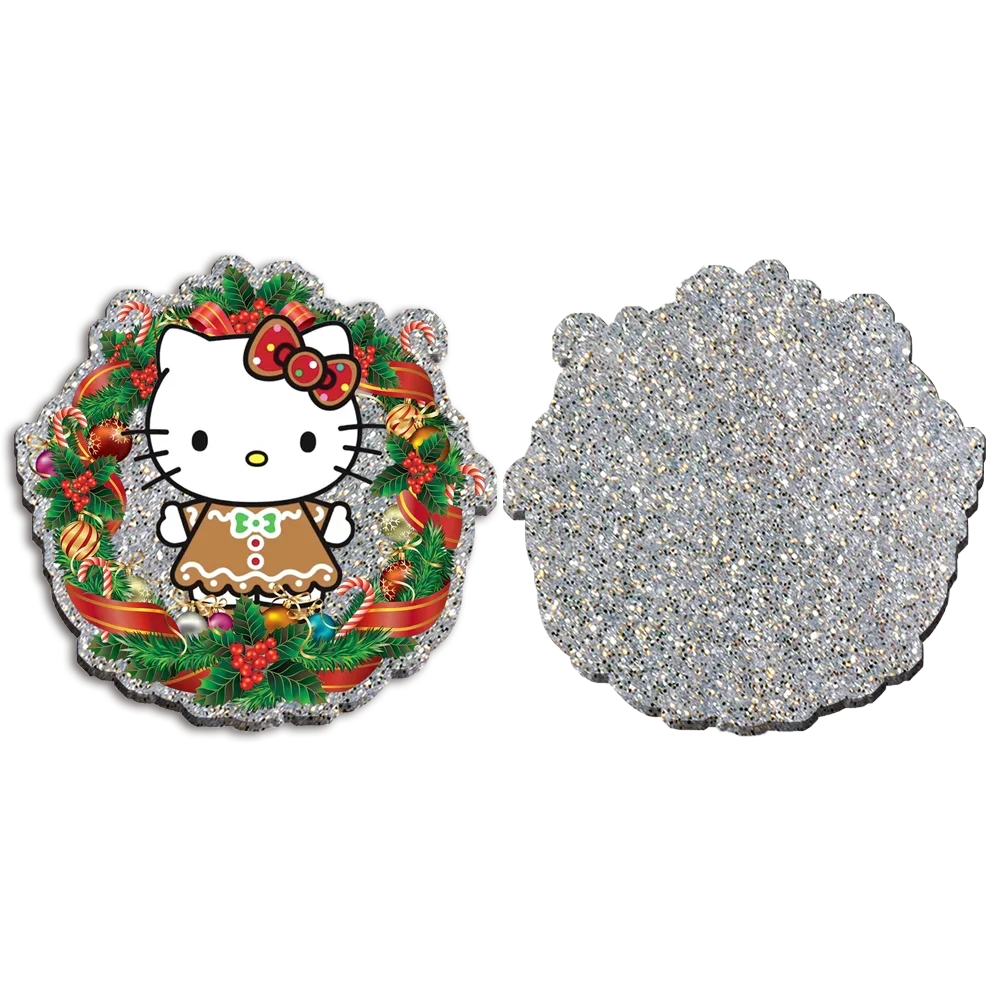 

5pcs/lot Glitter Acrylic Flatback Christmas Wreath Disney Princess Mickey 40mm/50mm Color for Phone Case Reel Clip