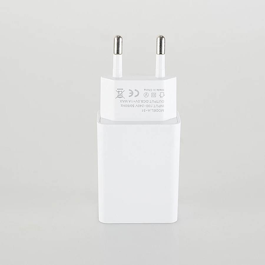 5V1A European Union Power Adapter 220V Input Power Supply + USB DC Port Charge Cable EU