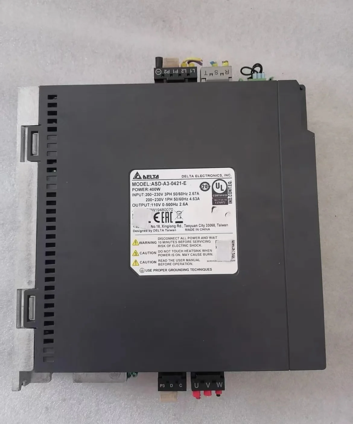 Used   ASD-A3-0421-E  Delta A3,400w Drive  tested  ok