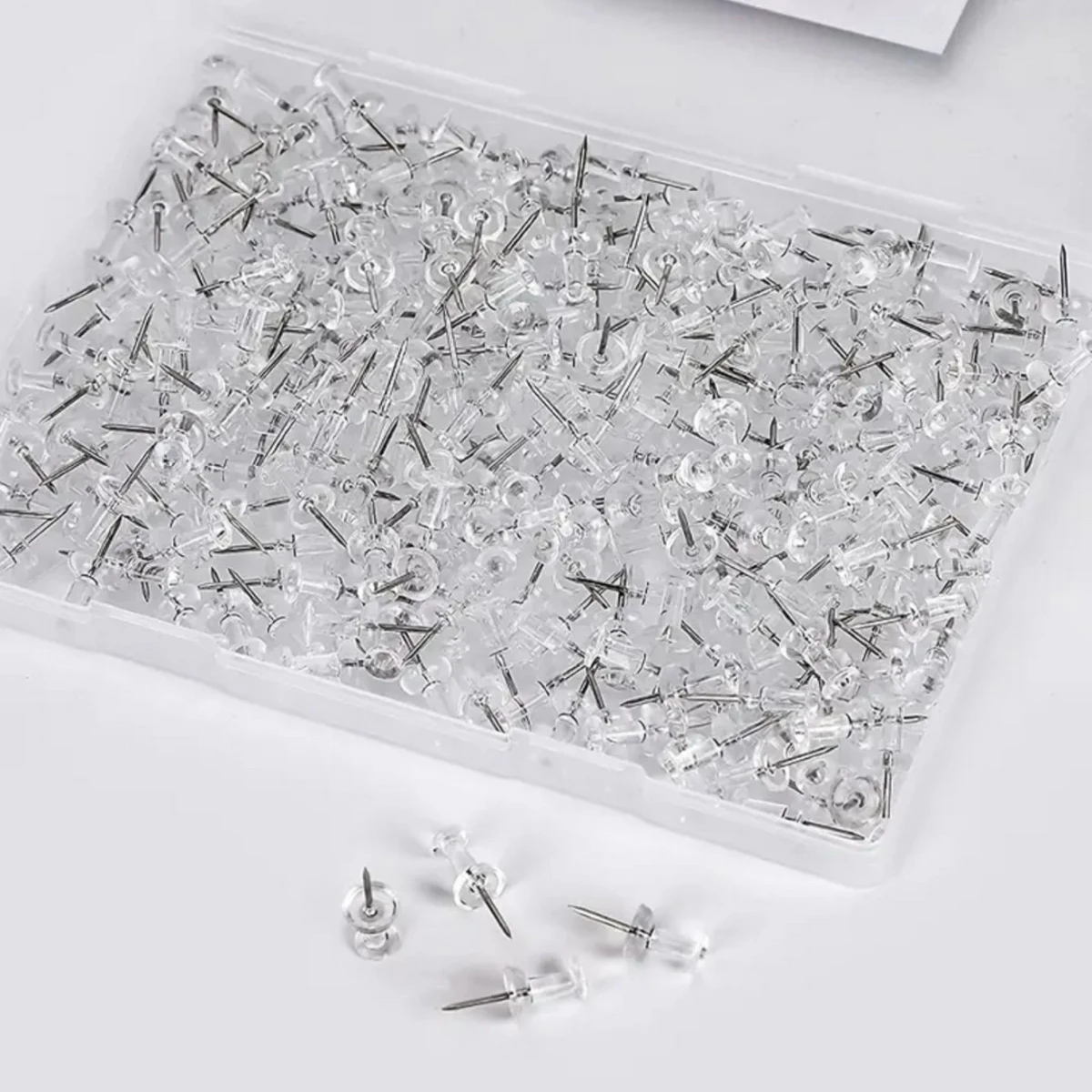 100 Pieces Transparent I-Nails Photo Wall Pushpins Big Head Push Pins for Cork Boards And Bulletin Boards