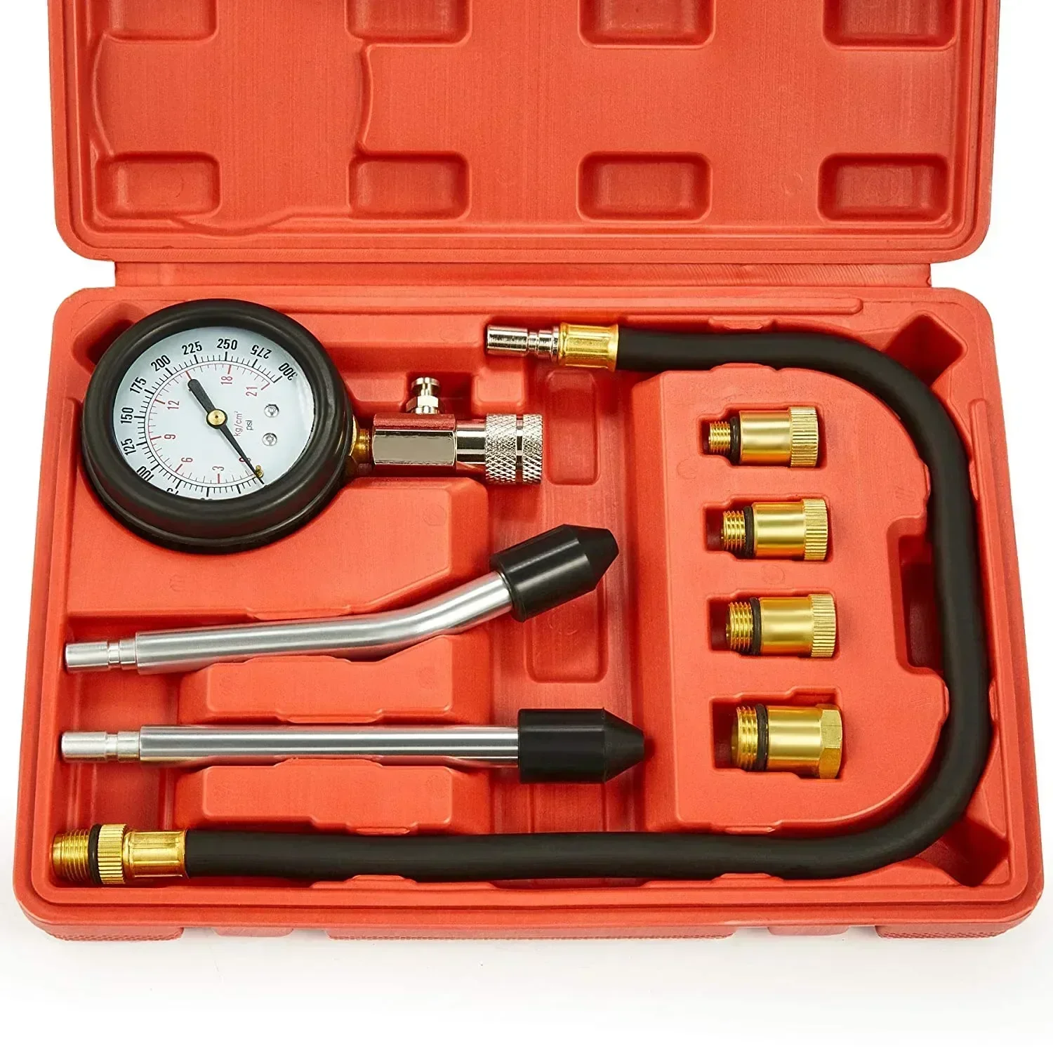 Gauge Automobile Compression Kit 0-300psi Automotive Auto Pressure Engine Test Tester Petrol Gasoline Tester Gas Engine Cylinder