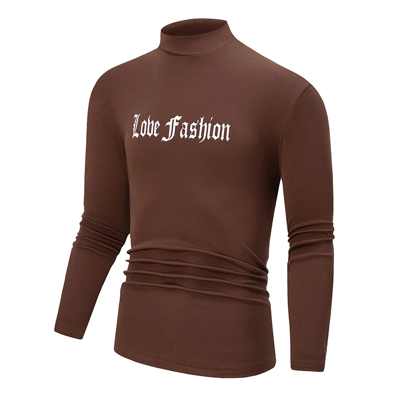 1/3 ชิ้นฤดูใบไม้ร่วง/ฤดูหนาวผู้ชายและวัยรุ่นแฟชั่นตัวอักษรคอสูงเสื้อสบายกีฬาและฟิตเนสเสื้อท็อปอุ่น