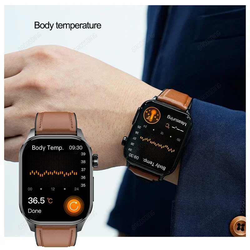 Zdrowy poziom lipidów we krwi glukozy we krwi Smartwatch ECG + PPG + HRV tętno skład krwi Smartwatch z funkcją dzwonienia Bluetooth