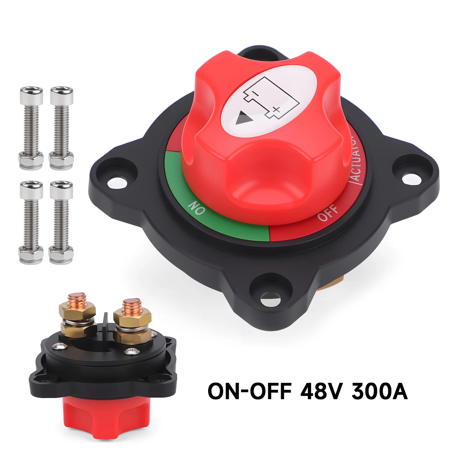 

2 Position M10 Battery Disconnect Switch 300A 12-48V Car Marine Battery Switch Battery Cut On Off Switch For Car Boat Trucks RVs