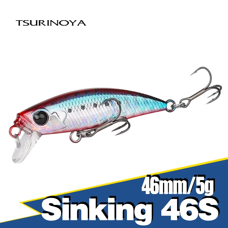 TSURINOUA 46S 46mm 5g Bait Finesse Sinking Minnow Fishing Lure Jerkbait Intruder Trout Light Game Hard Bait Rockfish Swimbait