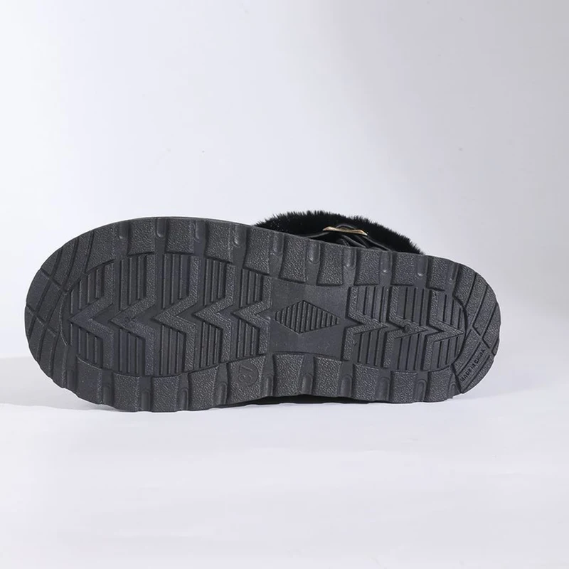 Casual Thick Bottom Women's Furry Snow Boots 2025 Winter Fluffy Fur Ankle Boots with Platform Classic Solid Shoes for Woman