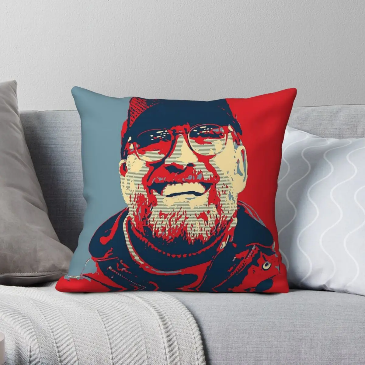 Jﾨrgen Klopp Square Pillowcase Polyester Linen Velvet Creative Zip Decorative Home Cushion Cover