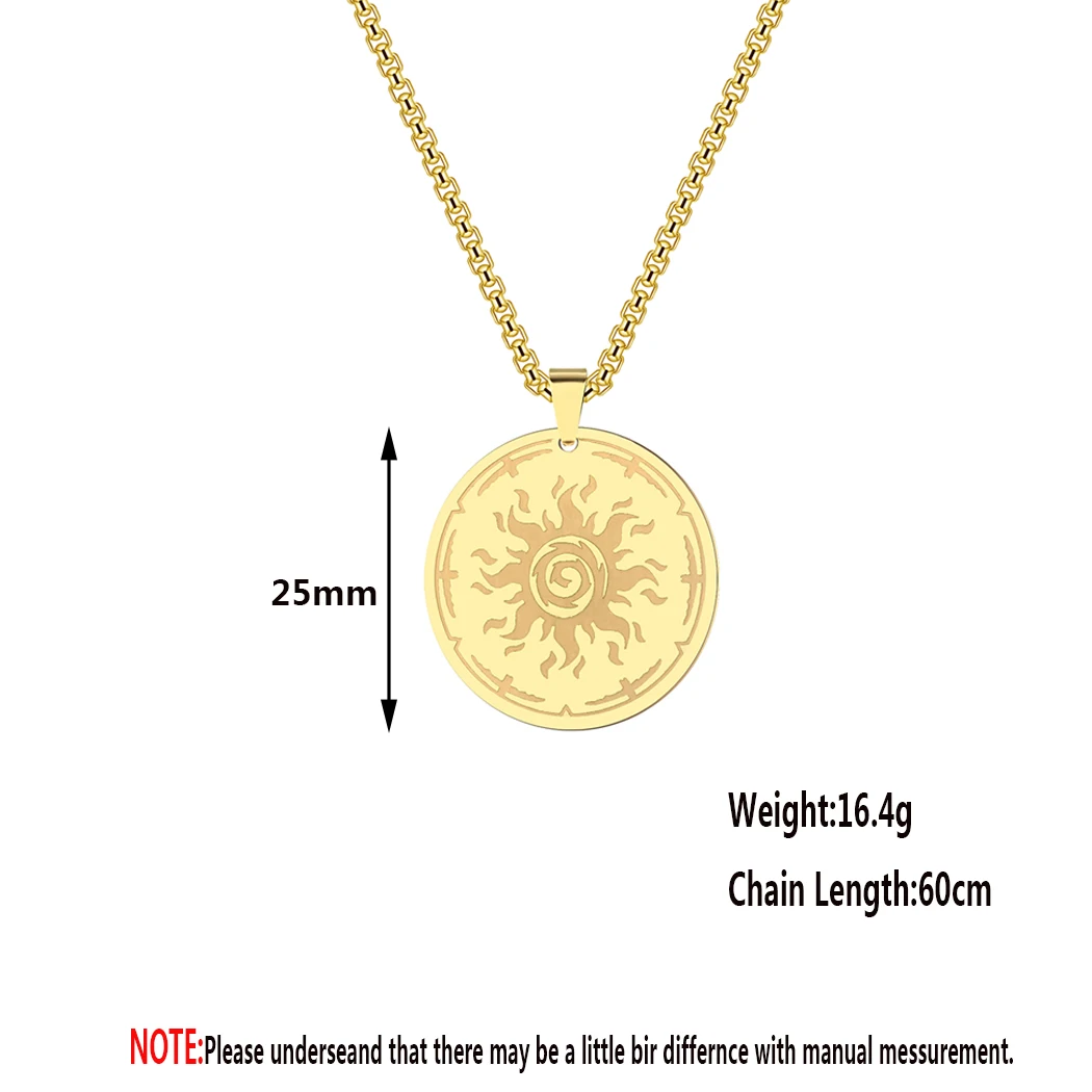 Stainless Steel Solar System Sun Necklace For Women Men Couple Jewelry Round Circle Sunshine Pendant Necklace Gift