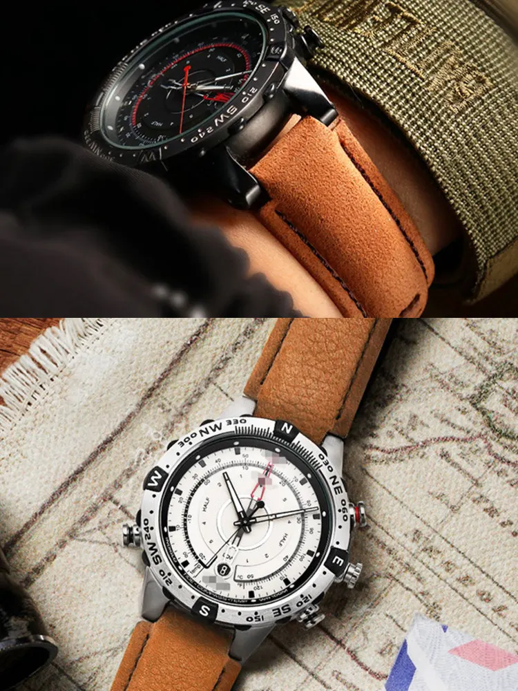 Frosted Leather Watch Strap for TIMEX Timex Tidal Compass T2N721 T2N720 Convex Bracelet