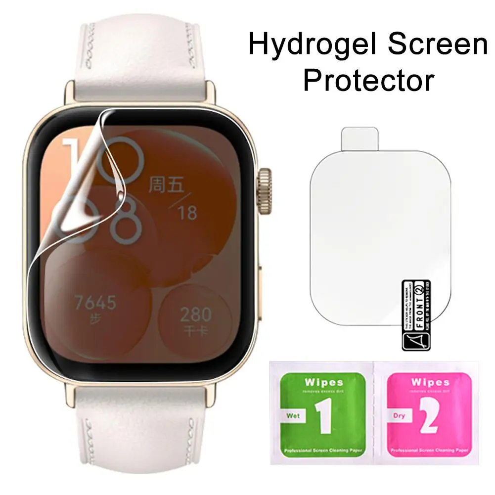 ฟิล์มป้องกันหน้าจอ1/2ชิ้นสำหรับ Huawei Watch Fit 3ป้องกันรอยขีดข่วนฟิล์ม TPU hydrogel แบบใสสำหรับ Huawei Fit3นาฬิกา F0Y5อุปกรณ์เสริม