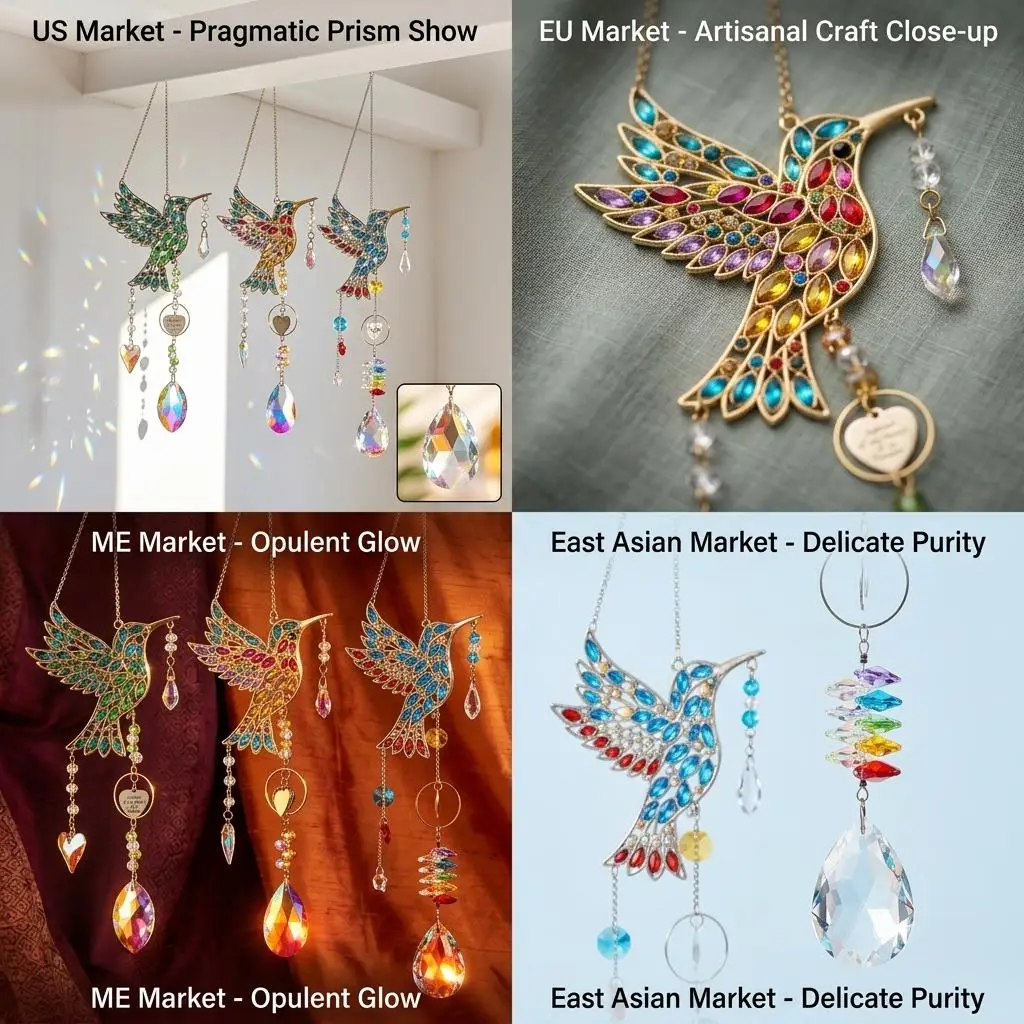 Crystal Sun Catcher Luxurious Wind Chime Ornament Memorial Decor Pendant Engraved Rainbow Maker Hanging Decoration For Gift Home