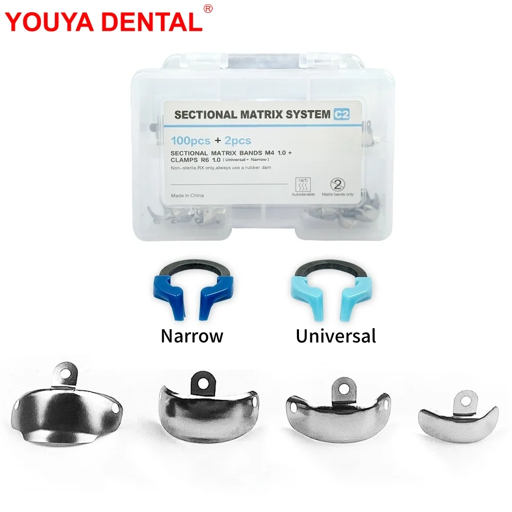 

Dental Sectional Contoured Metal Matrices Bands Clamp Sectional Matrix System C2 Nickel Titanium Clamping Ring Dentistry Tools