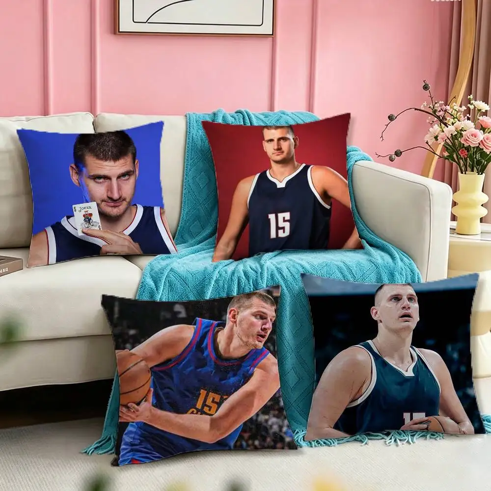 

N-Nikola Jokic Square Double-Sided printed Pillow Case Bedroom Bedside Pillow Sofa Cushion Cover