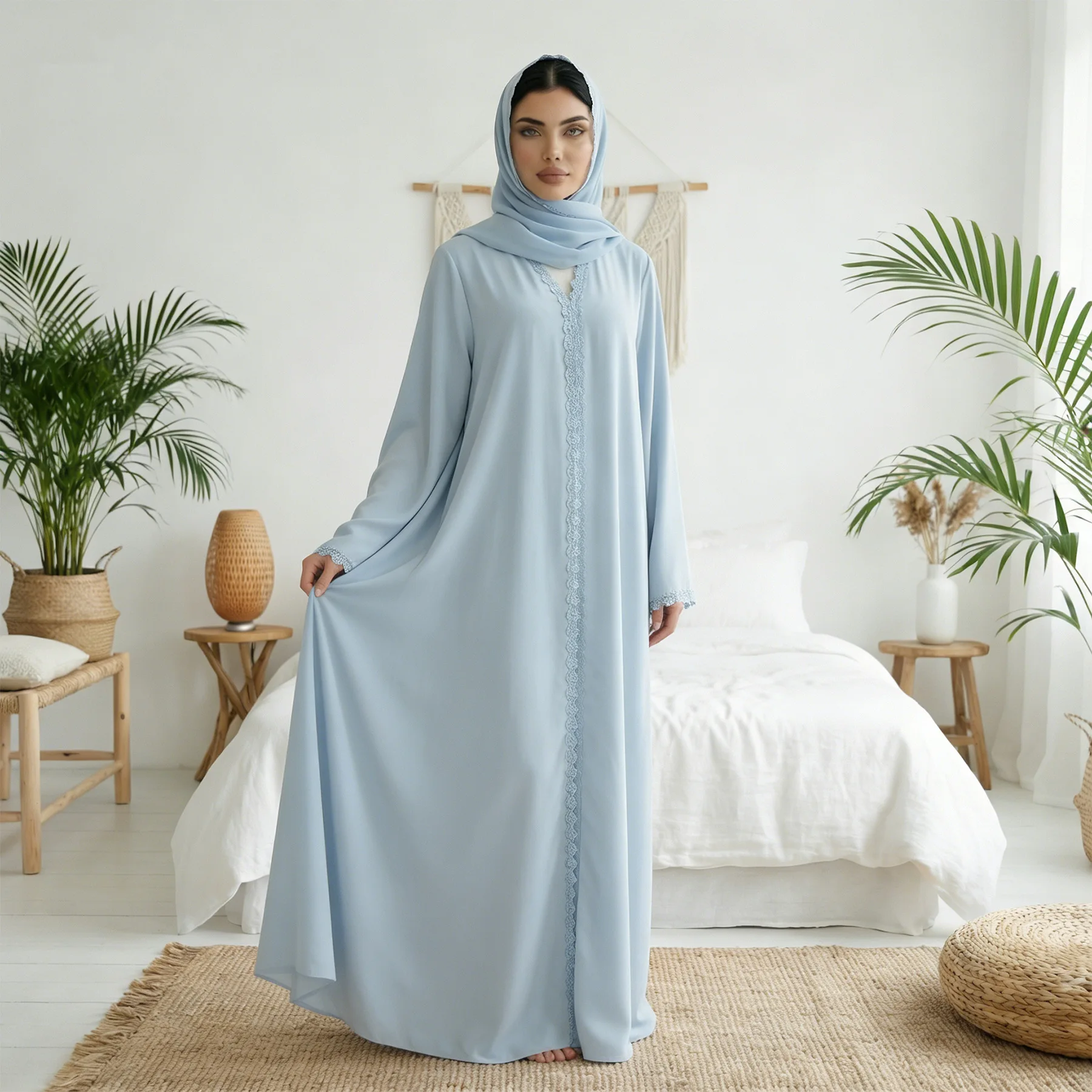 

Embroidery Abaya Hijab Dubai Kaftan Women Muslim Dress Eid Islam Clothing Ramadan Caftan Marocain Femme Robe Kimono Cardigan