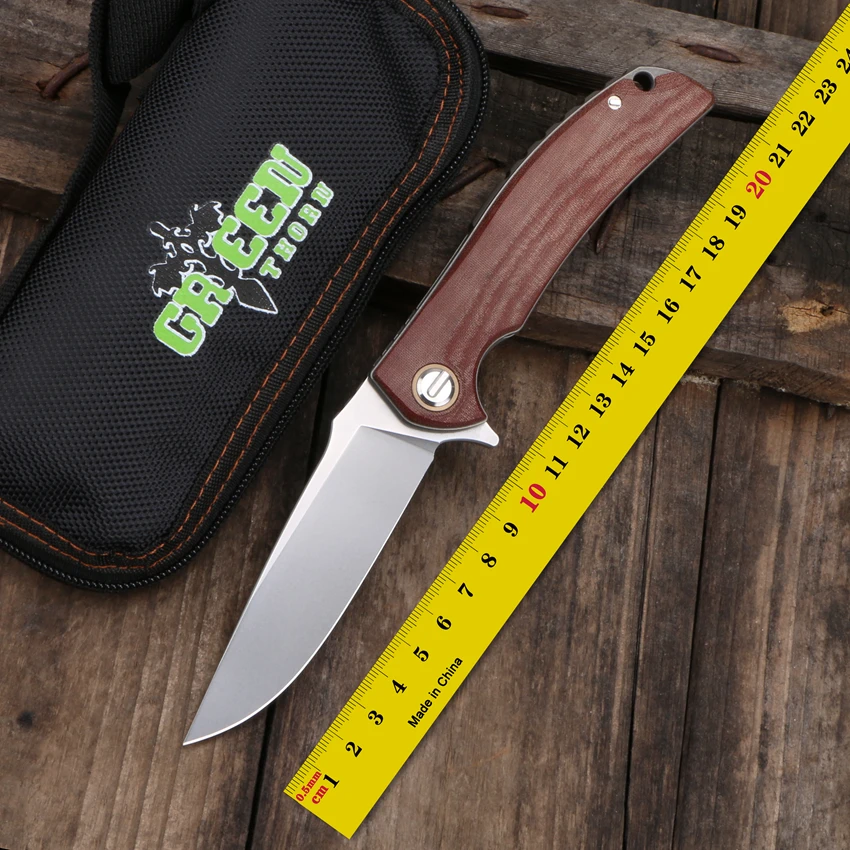 

Green Thorn Overkill Knives，Micarta +Titanium Handle，VG10 Blade Outdoor Camping Hunting Practical Folding Knife EDC Tool