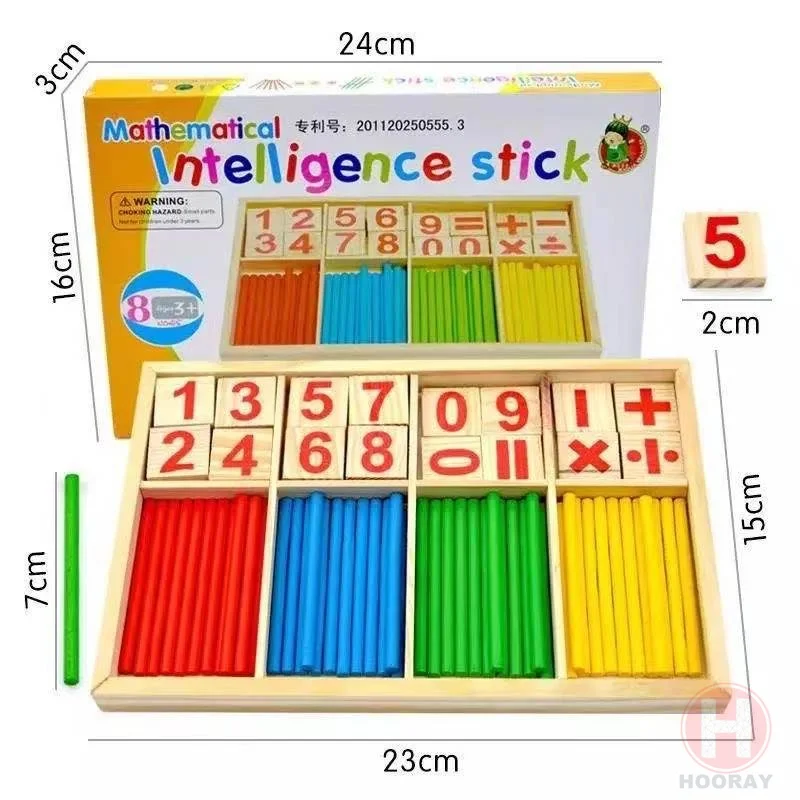 【Melody】Wooden Digital Sticks Counting Game Intelligence Stick Number Box Educational Math Toy For Kids #BK0136#