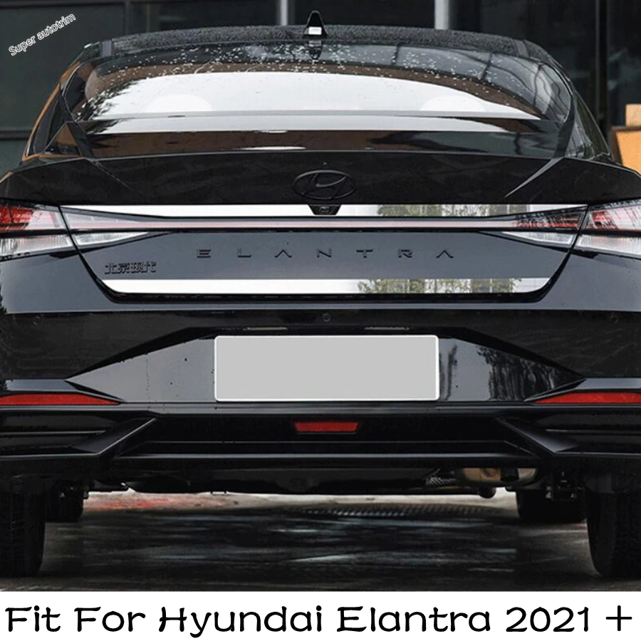 

Rear Tail Trunk Door Lid & Upper Tailgate Overlay Strip Cover Trim Fit For Hyundai Elantra 2021 - 2023 External Spare Parts