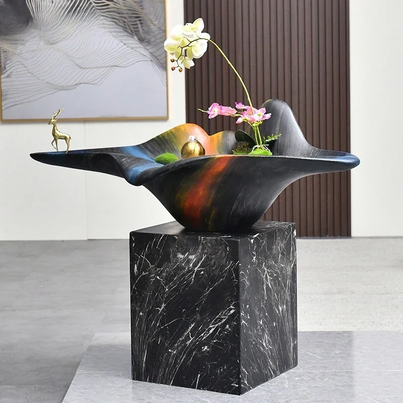 Light luxury floor-to-ceiling flowing water fountain ornament foyer circulation water feature lucky art