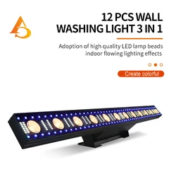 12x3w LED Light Bar Wall Washer Stage Lighting RGB 3in1 Wash Wall for Bar Disco Party LED Wash Wall Light