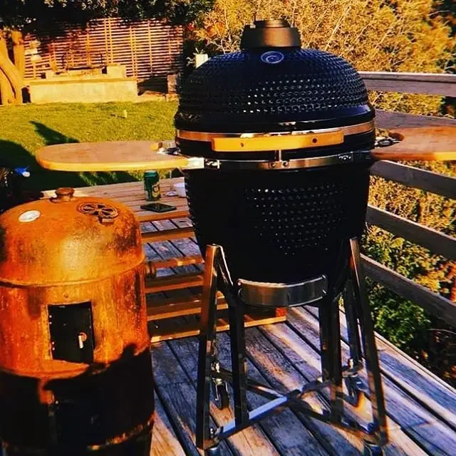 Auplex 13 Inch Heat-Resistant Ceramic Charcoal BBQ Grill for Indoor and Outdoor Pizza Cooking