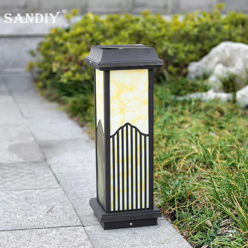 Solar Ground Lamp Community Yard Light Garden Villa Property Outdoor Lawn Lamp Household Yard Door Post Lights