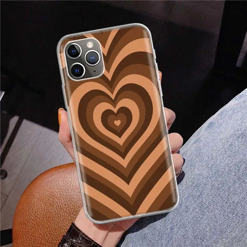 Fashion Purple Heart Swirl Circle Phone Case For Apple iPhone 11 12 13 14 15 16 Pro Max 7 X XS 8 Plus + Mini SE Customized Print