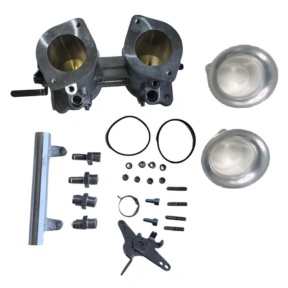 

40/45/48/50MM IDF Throttle Body with AN6 Fuel Rail and Big air Horn FAJS EFI JENVEY Culour Is Silver ,height Is 85mm